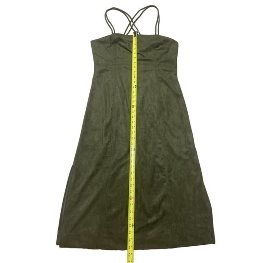 Anthropologie Faux Suede Midi Slip Dress Size 10 Moss Green NWT - Picture 7 of 11